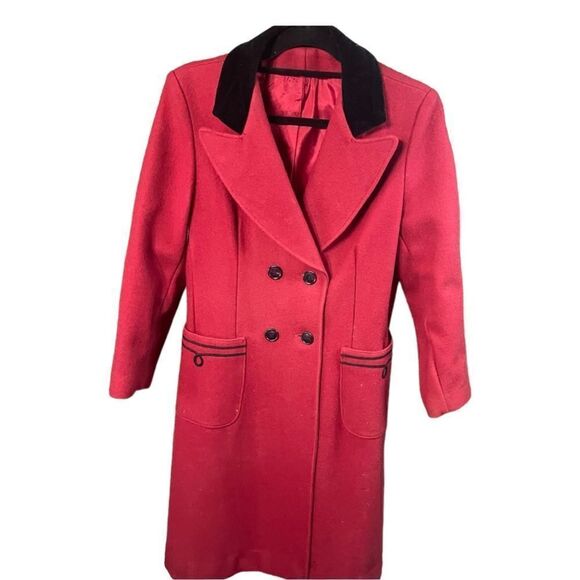 elegant winter Red medium peacoat - Picture 1 of 8